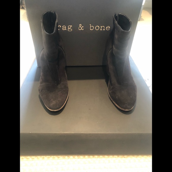 Rag & Bone suede stacked heel bootie - Picture 1 of 5